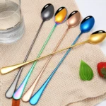 304 Stainless Steel Long Handle Thickened Pointed Spoon Coffee Ice Drink Mixing Spoon - Image 10
