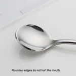 304 Stainless Steel Long Handle Thickened Round Spoon Coffee Ice Drink Mixing Spoon - Image 3