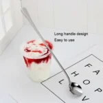 304 Stainless Steel Long Handle Thickened Round Spoon Coffee Ice Drink Mixing Spoon - Image 6