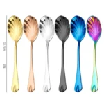 Stainless Steel Water Droplet Shell Spoon Ice Cream Spoon Coffee Mixing Spoon - Image 2