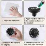 No-punch Bathroom Wall Mounted Magnetic Blower Holder Nozzle Storage Hanger - Image 5