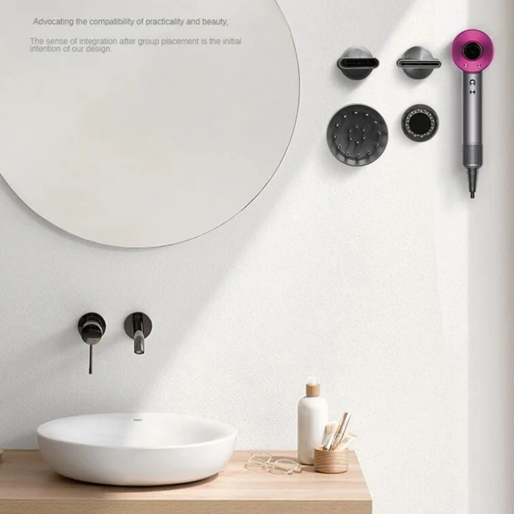 TBD06038465_B7.webp No-punch Bathroom Wall Mounted Magnetic Blower Holder Nozzle Storage Hanger - Image 8