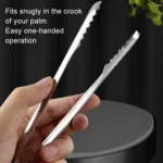 With Teeth Non-Slip Stainless Steel Ice Clip Mirror Polishing Coffee Square Sugar Clip - Image 3