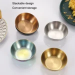 4pcs/set Stainless Steel Circular Dipped Dishes Seasoning Gastric Dish - Image 7