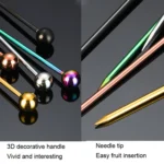 304 Stainless Steel Fruit Needle Dim Sum Decorative Small Sticks - Image 4