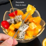 304 Stainless Steel Fruit Needle Dim Sum Decorative Small Sticks - Image 9