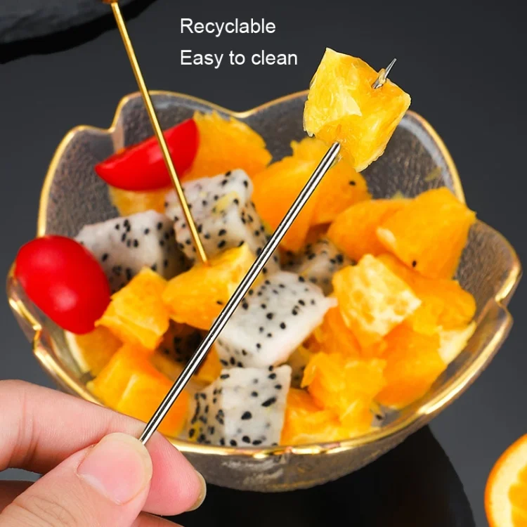 TBD06038478_B8.webp 304 Stainless Steel Fruit Needle Dim Sum Decorative Small Sticks - Image 9