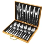 24pcs/set Boxed Stainless Steel Cutlery Knife, Fork and Spoon Cutlery Set