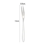 2pcs 304 Stainless Steel Fruit Cake Fork Plating Titanium Tableware - Image 3