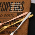 2pcs 304 Stainless Steel Fruit Cake Fork Plating Titanium Tableware - Image 5