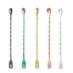 Small 410 Stainless Steel Double Head Spoon Thread Cocktail Mixing Spoon - Image 2