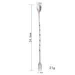 Small 410 Stainless Steel Double Head Spoon Thread Cocktail Mixing Spoon - Image 3