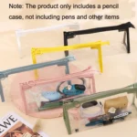 3pcs PVC Student Stationery Storage Transparent Pencil Bag Exam Transparent Zipper Pencil Bag - Image 3