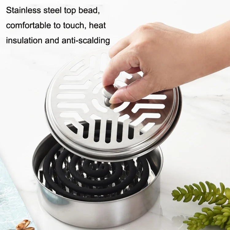 TBD06038519_B3.webp Stainless Steel Mosquito Incense Tray Holder Household Fireproof Mosquito Incense Box With Cover - Image 4
