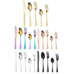 20pcs/set Carton Boxed Gold-Plated Stainless Steel Knife and Fork Set Western Cutlery - Image 2