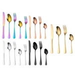 16pcs/set Carton Boxed Gold-Plated Stainless Steel Knife and Fork Set Western Cutlery - Image 2