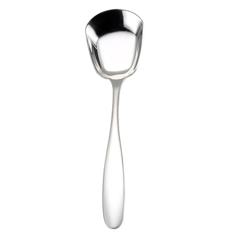 TBD0603853601.webp Medium 304 Stainless Steel Spoon Glossy Thickened Flat Head Flat Bottom Serving Spoon - Image 1