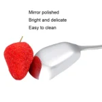 Medium 304 Stainless Steel Spoon Glossy Thickened Flat Head Flat Bottom Serving Spoon - Image 6