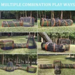 6-in-1 Cat Tent with Tunnel Portable Playpen Play Tents for Indoor and Outdoor - Image 7