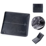 Baellerry Men Short Vintage Multi-Card Wallet Vertical Buckle Zip Wallet