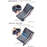 Baellerry Men Short Vintage Multi-Card Wallet Vertical Buckle Zip Wallet - Image 4