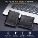 Baellerry Men Short Vintage Multi-Card Wallet Vertical Buckle Zip Wallet - Image 5