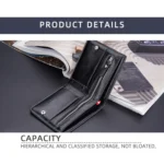 Baellerry Men Short Vintage Multi-Card Wallet Vertical Buckle Zip Wallet - Image 7