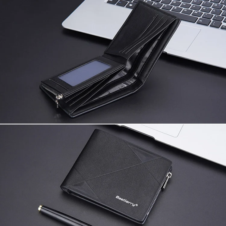 TBD06038595_B7.webp Baellerry Men Short Multi-Card Wallet Large Capacity Leather Zip Coin Purse - Image 8