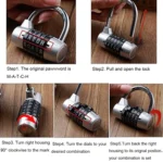 Medium 5-Digit Alphabet Wheel Combination Lock Closet Door Padlock - Image 5