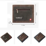 Baellerry Synthetic Leather Men Short Wallet Large Capacity Multi-Card Slot Zipper Wallet - Image 3