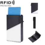Baellerry RFID Anti-theft Aluminum Box Leather Wallet Side Push Contrasting Antimagnetic Card Holder