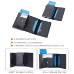 Baellerry RFID Anti-theft Aluminum Box Leather Wallet Side Push Contrasting Antimagnetic Card Holder - Image 5