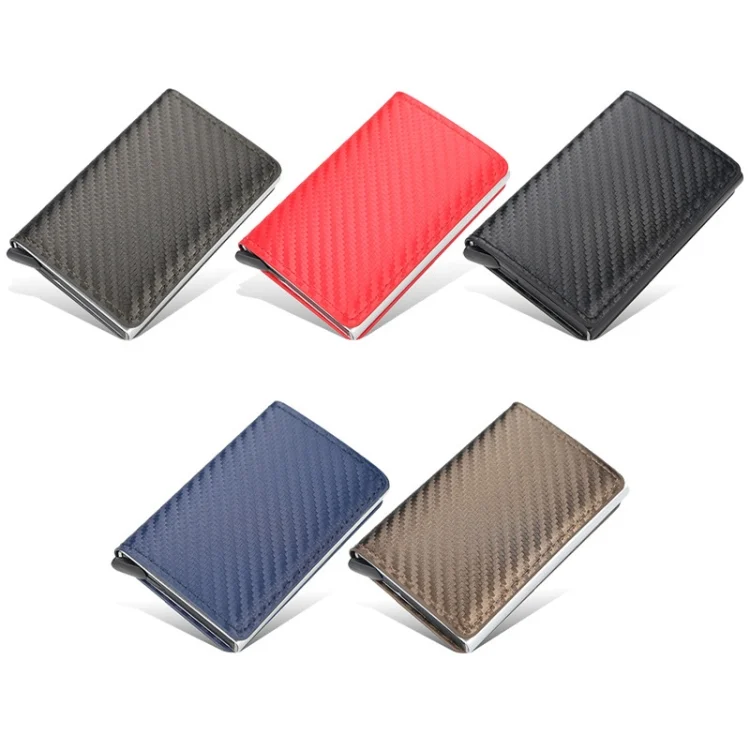 TBD06038615_B1.webp Baellerry RFID Anti-theft Plaid Leather Wallet Metal Aluminum Box Automatic Eject Type Card Holder - Image 2