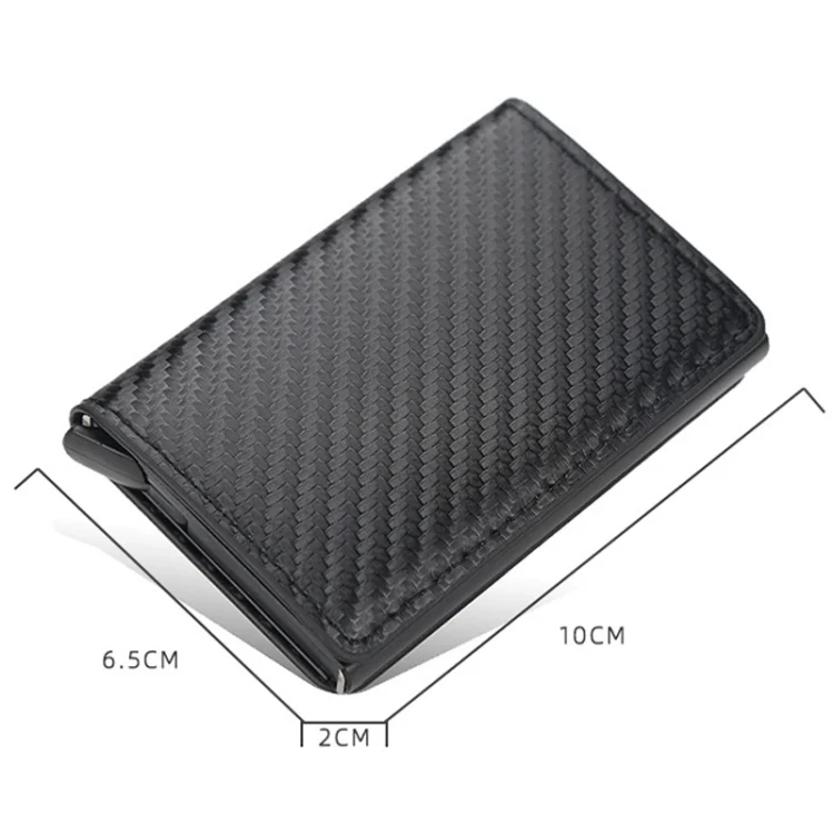 TBD06038615_B2.webp Baellerry RFID Anti-theft Plaid Leather Wallet Metal Aluminum Box Automatic Eject Type Card Holder - Image 3