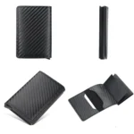 Baellerry RFID Anti-theft Plaid Leather Wallet Metal Aluminum Box Automatic Eject Type Card Holder - Image 4
