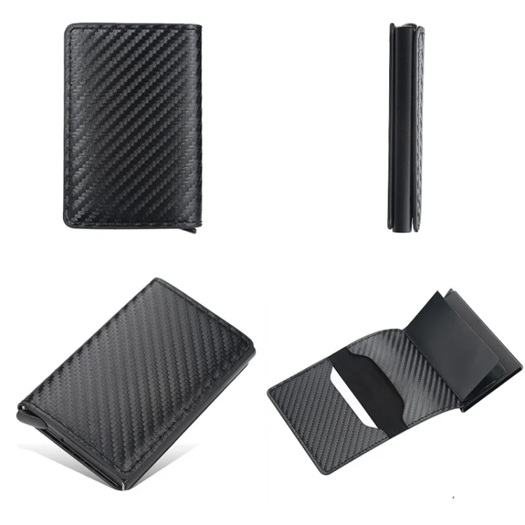 TBD06038615_B3.webp Baellerry RFID Anti-theft Plaid Leather Wallet Metal Aluminum Box Automatic Eject Type Card Holder - Image 4