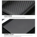 Baellerry RFID Anti-theft Plaid Leather Wallet Metal Aluminum Box Automatic Eject Type Card Holder - Image 7