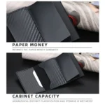Baellerry RFID Anti-theft Plaid Leather Wallet Metal Aluminum Box Automatic Eject Type Card Holder - Image 8