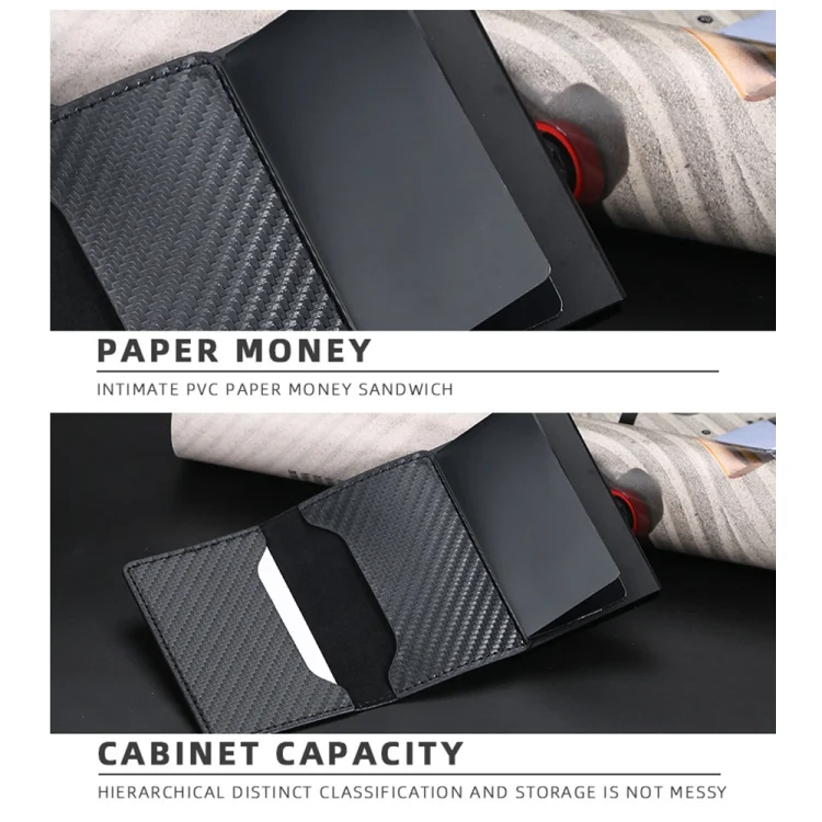 TBD06038615_B7.webp Baellerry RFID Anti-theft Plaid Leather Wallet Metal Aluminum Box Automatic Eject Type Card Holder - Image 8
