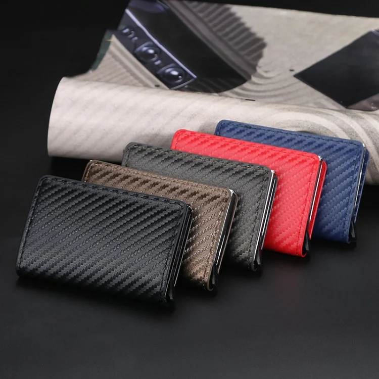 TBD06038615_B8.webp Baellerry RFID Anti-theft Plaid Leather Wallet Metal Aluminum Box Automatic Eject Type Card Holder - Image 9