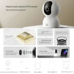 Original Xiaomi Mijia Smart Camera 3 PTZ Version 3K AI Detection Baby Monitor 5MP 360 Degree View Webcam Day & Night Work Infrared Night Vision, With US Plug Adapter - Image 5