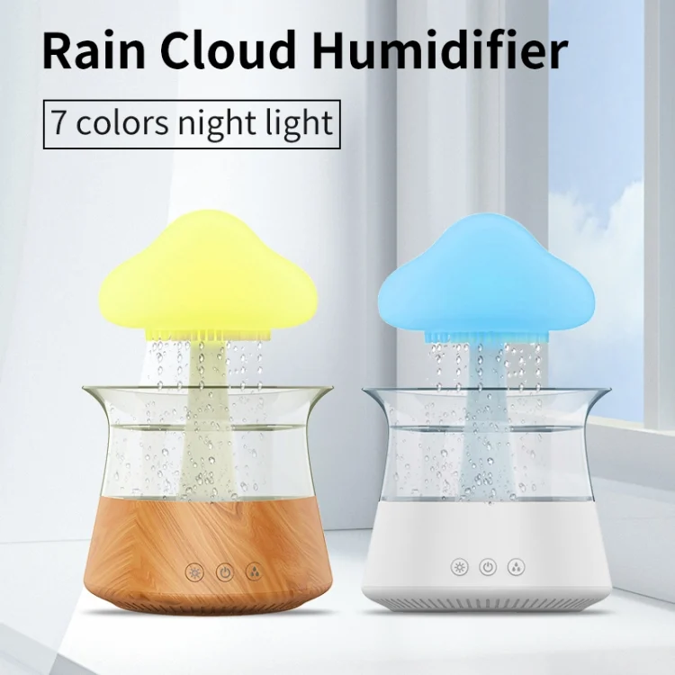 TBD06038702_B3.webp CH06 300ml Rain Humidifier Mushroom Cloud Colorful Night Lamp Aromatherapy Machine - Image 4