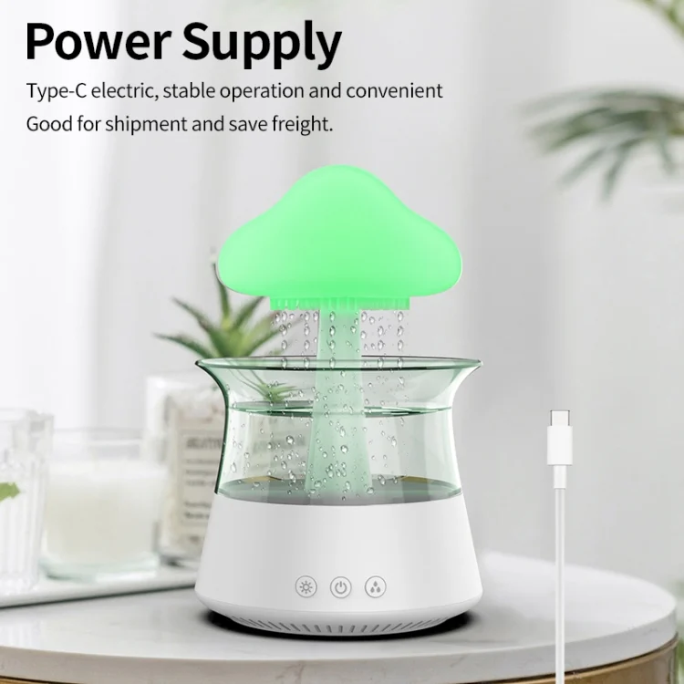 TBD06038702_B4.webp CH06 300ml Rain Humidifier Mushroom Cloud Colorful Night Lamp Aromatherapy Machine - Image 5
