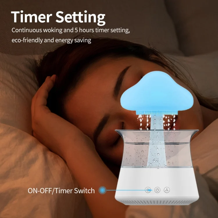 TBD06038702_B8.webp CH06 300ml Rain Humidifier Mushroom Cloud Colorful Night Lamp Aromatherapy Machine - Image 9