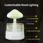 CH08 450ml Rain Humidifier Mushroom Cloud Colorful Night Lamp Aromatherapy Machine - Image 8