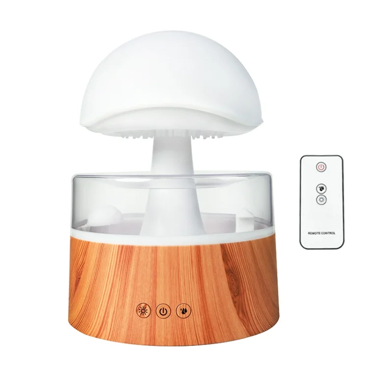 TBD0603872401B.webp 500ml Rain Humidifier Mushroom Cloud Colorful Night Lamp Aromatherapy Machine With Remote Control - Image 1