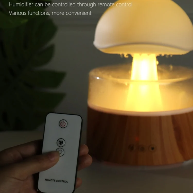 TBD06038724_B5.webp 500ml Rain Humidifier Mushroom Cloud Colorful Night Lamp Aromatherapy Machine With Remote Control - Image 6