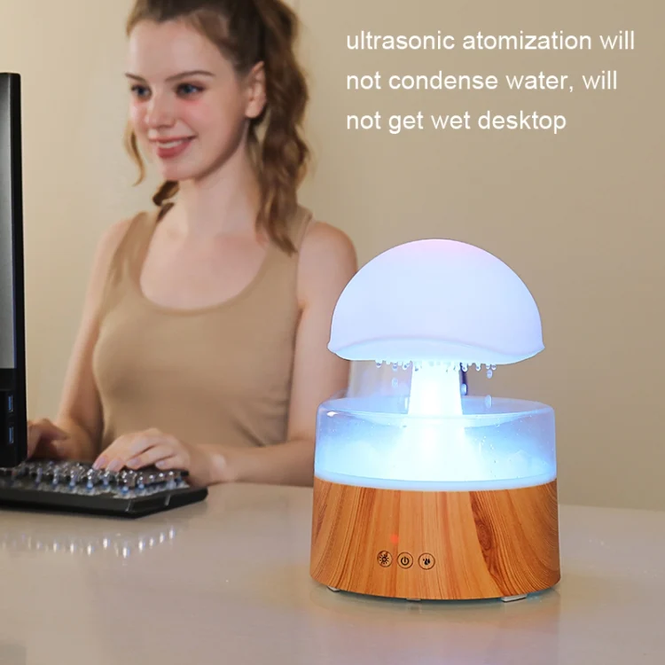 TBD06038724_B7.webp 500ml Rain Humidifier Mushroom Cloud Colorful Night Lamp Aromatherapy Machine With Remote Control - Image 8