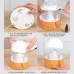500ml Rain Humidifier Mushroom Cloud Colorful Night Lamp Aromatherapy Machine With Remote Control - Image 9