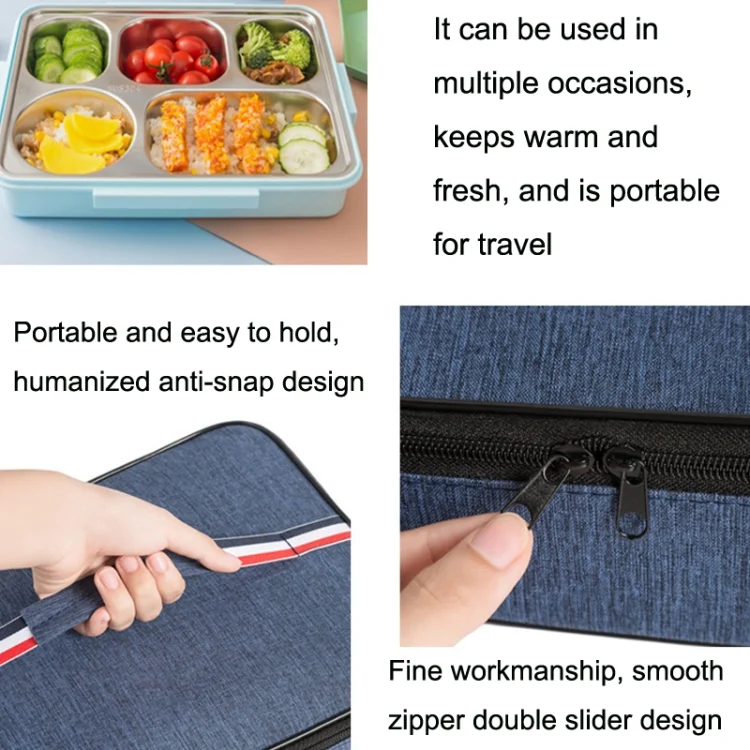 TBD06038853_B2.webp 2pcs Small Waterproof Portable Lunch Bag Outdoor Picnic Lunch Box Insulation Bag - Image 3